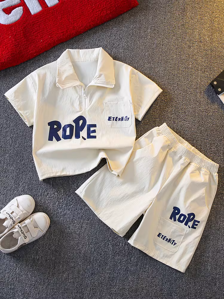 Bộ trang phục mùa hè cho bé trai 2025, bộ đồ chống nắng trẻ em mới, mát mẻ và thời trang, bộ trang phục mùa hè hợp xu hướng cho bé trai