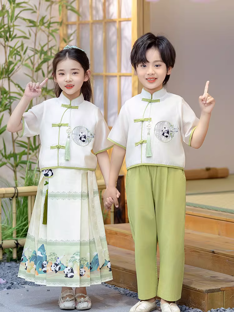 Trang phục biểu diễn Ngày thiếu nhi Hanfu phong cách Trung Hoa ngâm thơ trường tiểu học mẫu giáo múa trang phục cổ xưa trang phục biểu diễn dàn hợp xướng