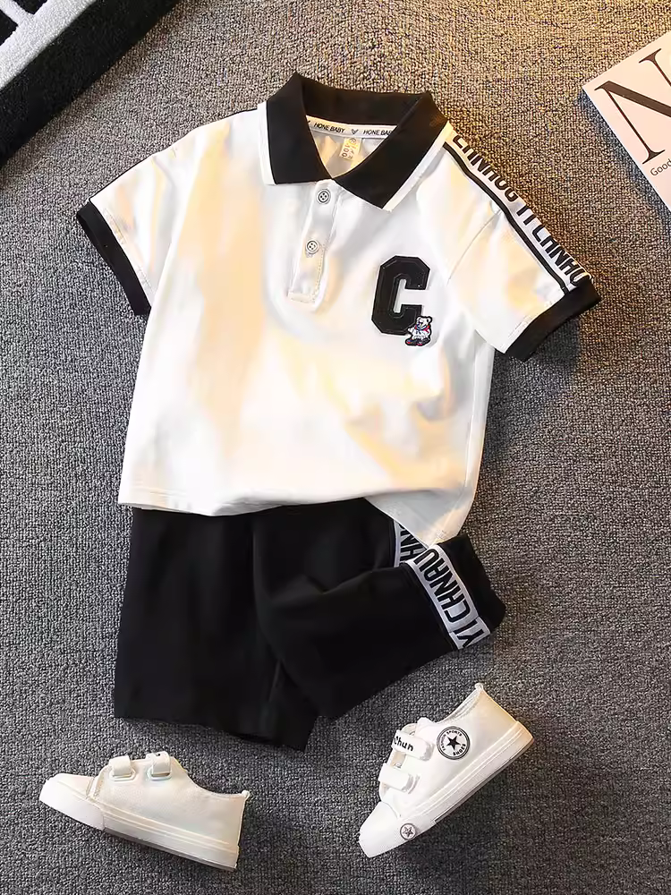 Bộ đồ mùa hè ngắn tay cho bé trai 2025 kiểu mới thời trang quần áo mùa hè trẻ em phong cách Hàn Quốc mát mẻ và đẹp trai quần áo thể thao trẻ em