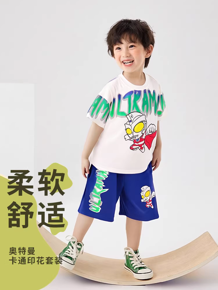 Bộ đồ hè bé trai 2025 kiểu mới, trang phục hè bé trai, bộ đồ ngắn tay trẻ em phong cách Hàn Quốc thời trang