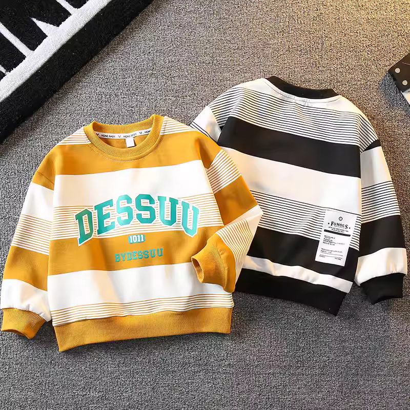 Áo thun bé trai mùa xuân thu thời trang kiểu mới 2025 dành cho bé trai trẻ, áo kiểu xuân thời thượng