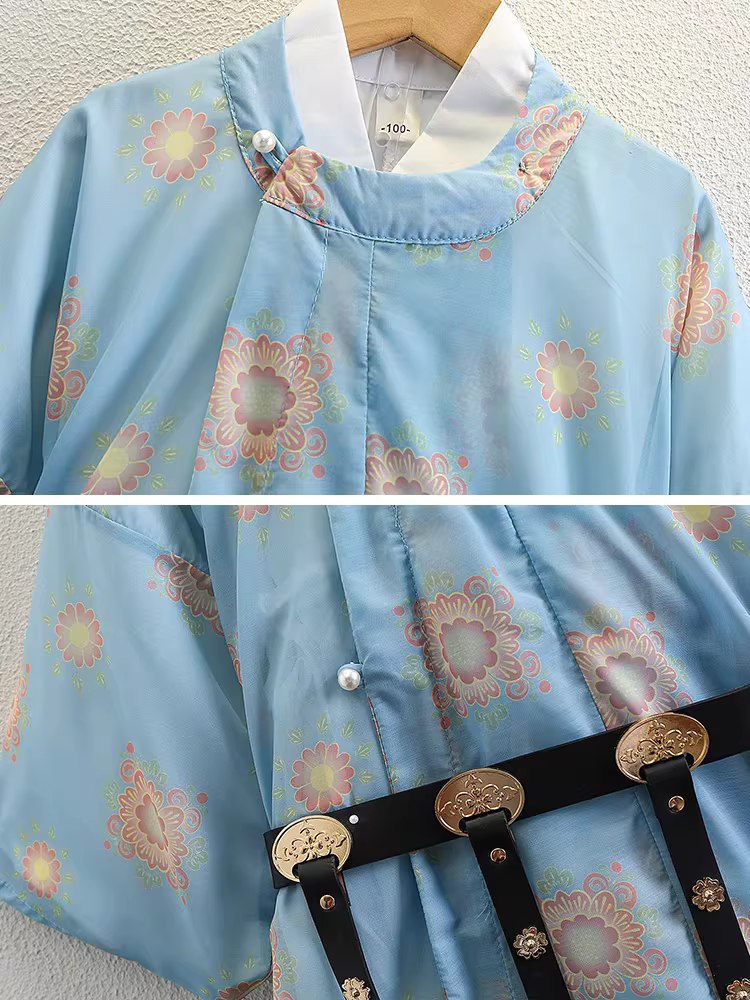 Áo choàng cổ tròn kiểu Đường cho bé trai, Hanfu, mẫu mới xuân thu 2025, trang phục cổ xưa cho trẻ em, kiểu dáng mỏng mùa xuân thu cho bé trai.