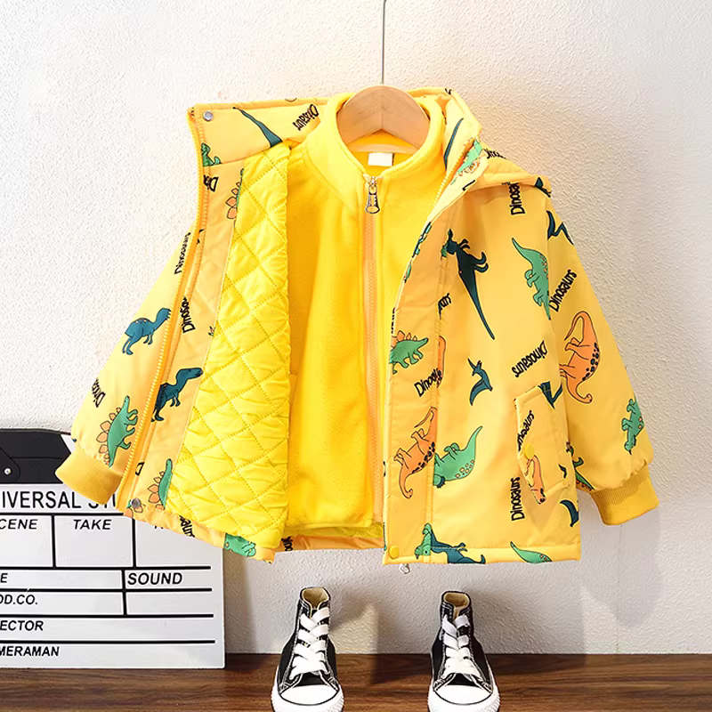 Áo khoác bé trai thu đông 2025, quần áo trẻ em, áo khoác mùa đông bé trai, áo khoác parka ba trong một có thể tháo rời