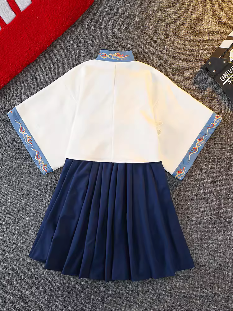 Bộ đồ Tang dành cho trẻ em, Hanfu dành cho bé trai, quần áo trẻ em phong cách Trung Hoa mùa xuân, mùa thu và mùa hè, trang phục cổ xưa cải tiến, bộ đồ cotton nguyên chất, bộ đồ phong cách Trung Hoa mới