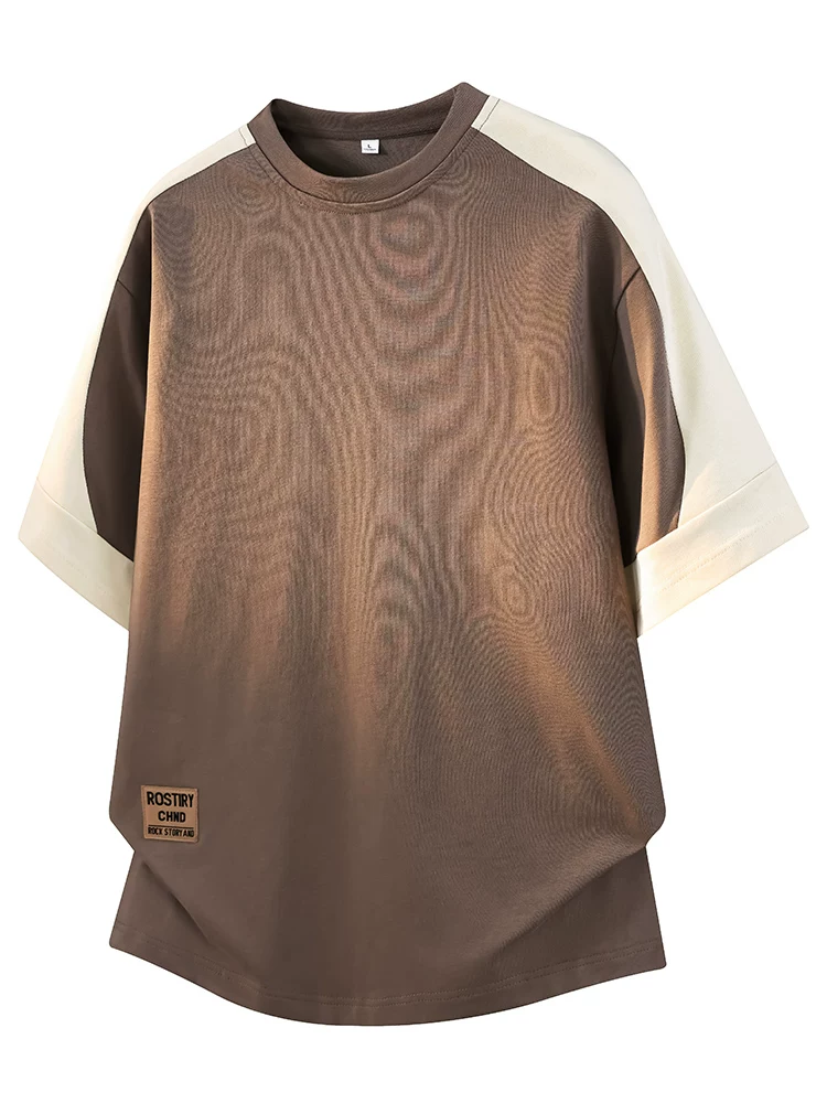 Áo thun cổ tròn dáng rộng màu sắc phối màu phong cách Mỹ của Jeanswest dành cho nam, thương hiệu thời thượng cao cấp mùa hè, tay ngắn thoáng khí và thân thiện với làn da.