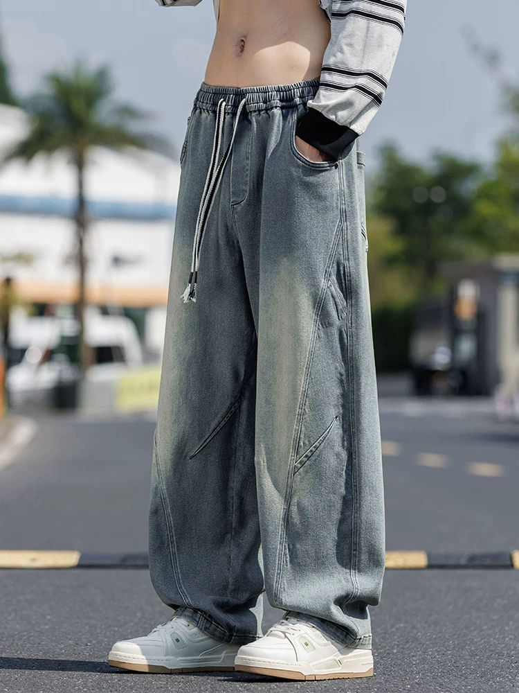 Quần jeans nam Jeanswest kiểu Mỹ cổ điển, dáng thẳng, chất liệu washed, phong cách xuân thu mới, size lớn, quần dài rộng rãi, thoải mái.