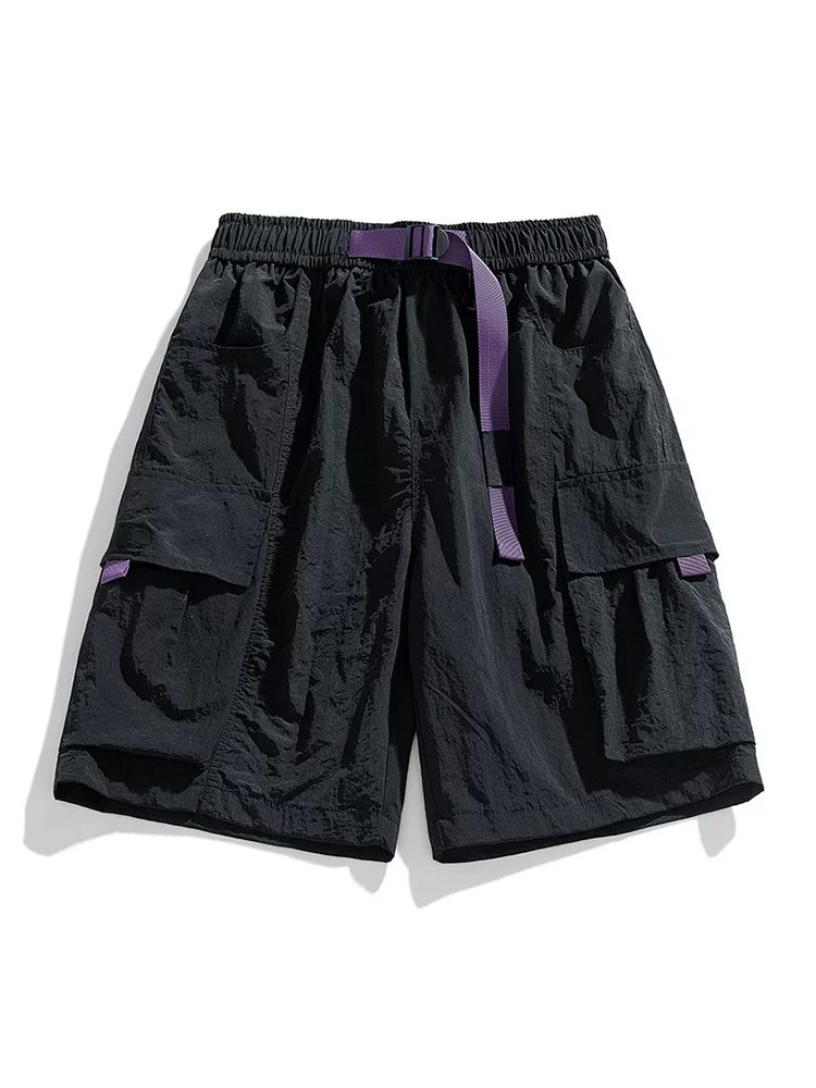 Quần short màu tím kiểu Mỹ của Jeanswest dành cho nam giới, quần short dopamine mỏng mùa hè dành cho các cặp đôi.