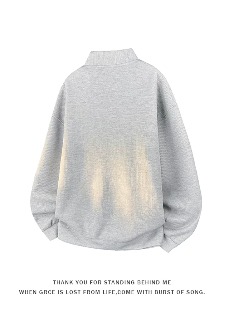 Áo khoác cardigan cổ chữ V màu đen thuần khiết của Jeanswest dành cho nam mùa xuân thu phong cách Mỹ cao cấp, áo khoác ngoài mát mẻ.