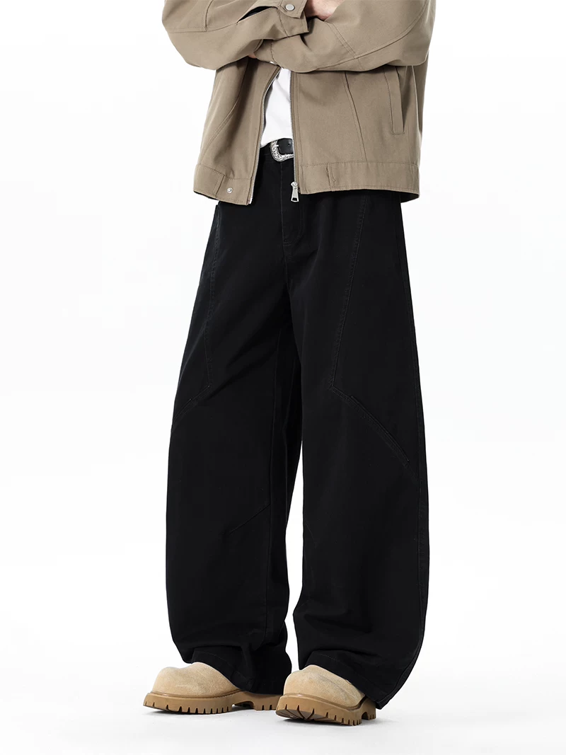 Quần dài nam Jeanswest 100% cotton nguyên chất, kiểu dáng mới xuân thu, chất liệu dày dặn, ống rộng, phong cách casual.