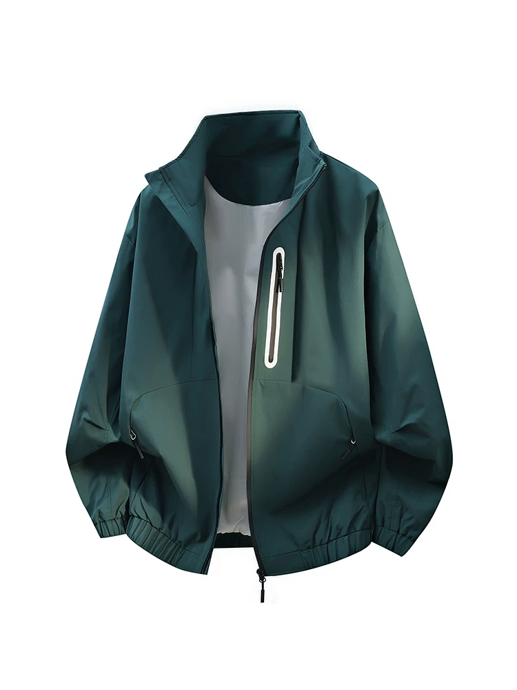 Áo khoác cổ đứng thương hiệu thời trang phong cách Mỹ của Jeanswest dành cho nam, mùa xuân thu, áo khoác màu đen đa năng, rộng rãi, giản dị, cao cấp.