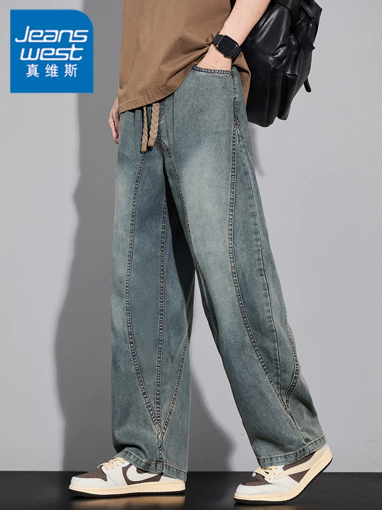 Quần jeans nam kiểu Mỹ cổ điển của Jeanswest, thương hiệu thời trang xuân thu, quần dài dáng rộng đa năng cao cấp.