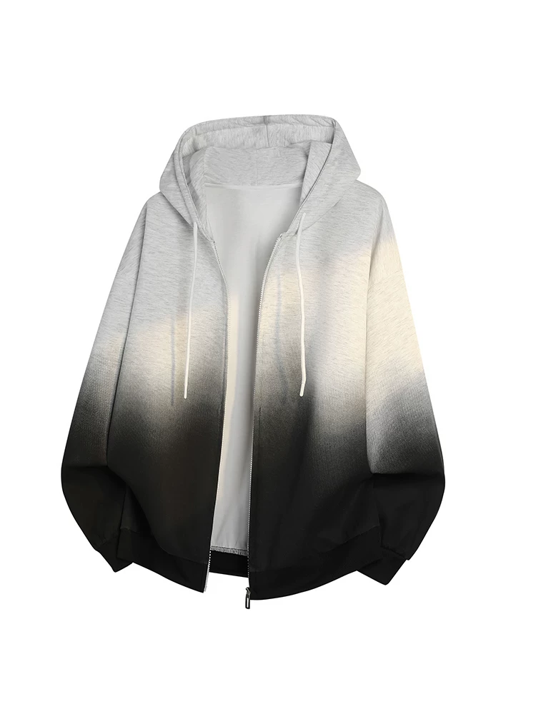 Áo khoác có mũ trùm đầu phối màu gradient của Jeanswest dành cho nam, phong cách Mỹ thời thượng mùa xuân thu, áo khoác ngoài sành điệu và cao cấp.