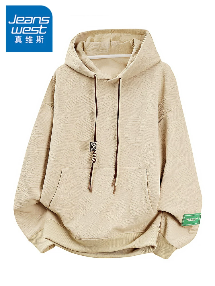 Áo len dệt kim có mũ trùm đầu kiểu Mỹ của Jeanswest dành cho nam, mùa xuân và mùa thu, áo hàng hiệu thời trang cao cấp, rộng rãi, hợp thời trang.
