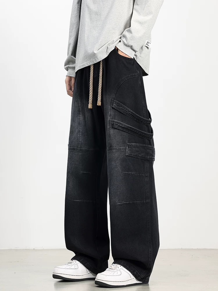 Quần jeans ống rộng phong cách retro Mỹ của Jeanswest dành cho nam, quần dài xu hướng mùa xuân thu, kiểu dáng rộng rãi thoải mái.