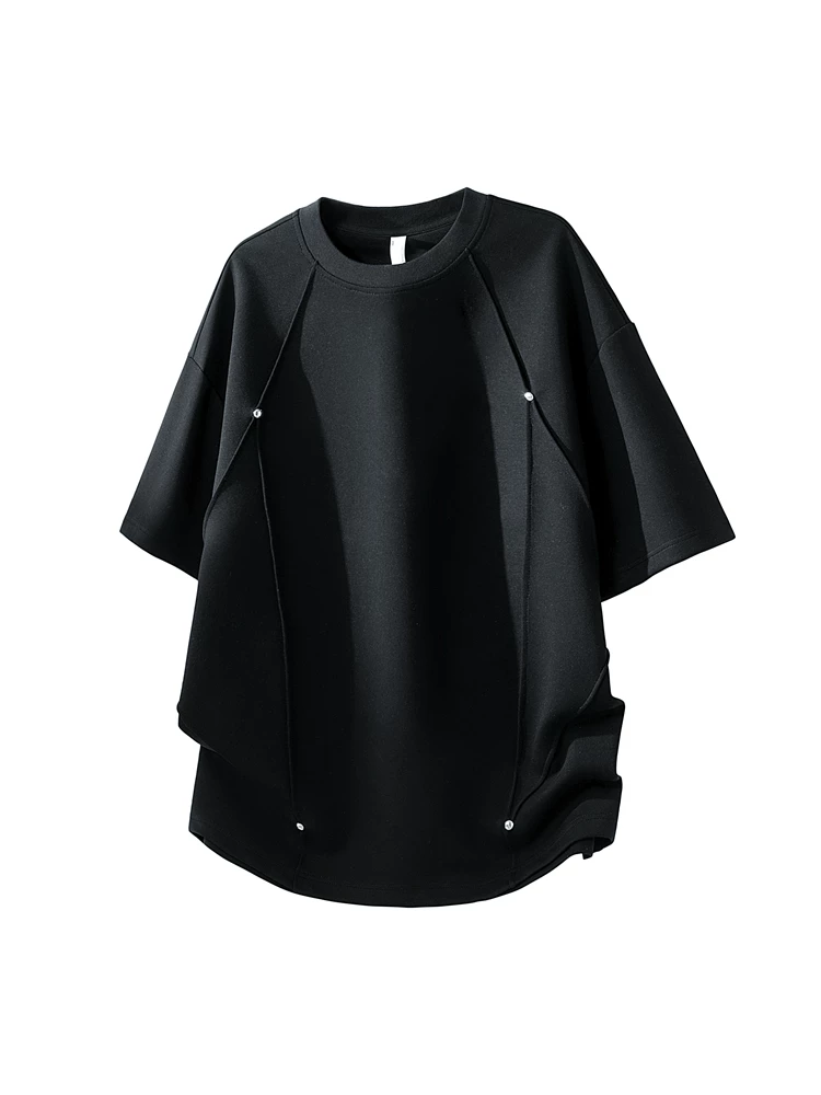 Áo thun cổ tròn cao cấp phong cách Mỹ của Jeanswest dành cho nam, áo thun ngắn tay thương hiệu thời trang cao cấp dáng rộng thông thường mùa hè.
