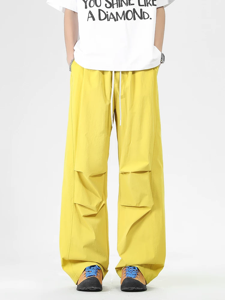 Quần dài ống rộng có dây rút kiểu Mỹ của Jeanswest dành cho nam, mùa xuân thu, thương hiệu thời thượng cao cấp, quần dài cá tính và sành điệu.