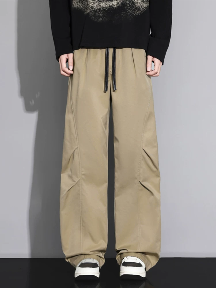 Quần dài ống đứng thời trang phong cách Mỹ của Jeanswest dành cho nam, mùa xuân thu, cảm giác cao cấp, dáng rộng, đa năng, quần dài có độ rủ.