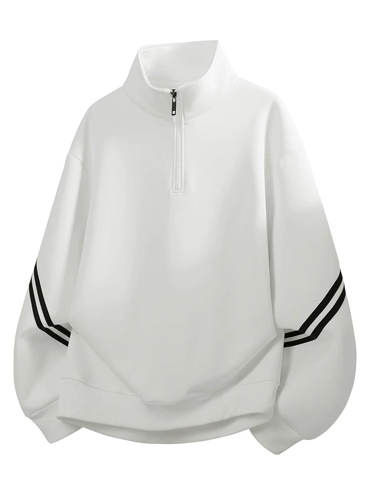Áo sweatshirt nam cổ đứng nửa khóa kéo kiểu Mỹ mới của Jeanswest 2026, áo thời trang cao cấp mùa xuân thu.