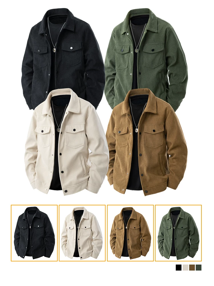 Áo khoác nhung màu trơn cao cấp của Jeanswest dành cho nam, áo khoác ngoài thời trang phong cách Mỹ mùa xuân.