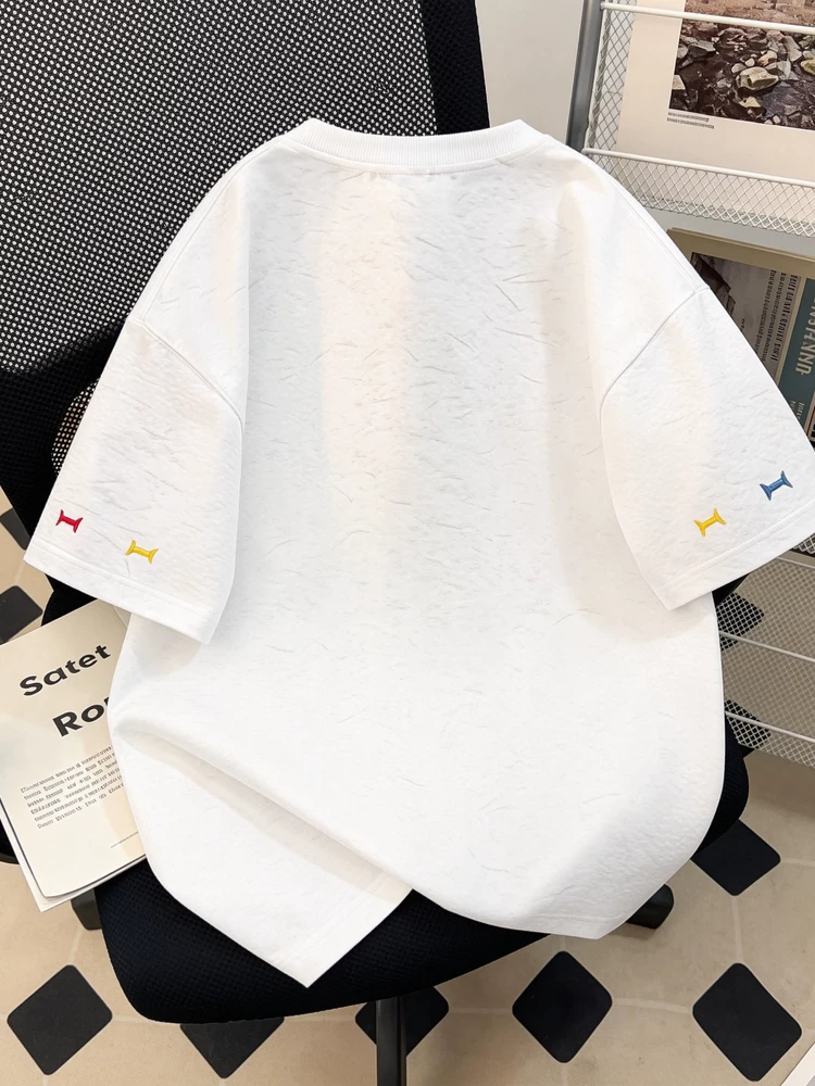 Áo thun ngắn tay cổ tròn phong cách Mỹ của Jeanswest dành cho nam, áo thun thường ngày rộng rãi thoáng khí, thương hiệu thời trang cao cấp mùa xuân hè