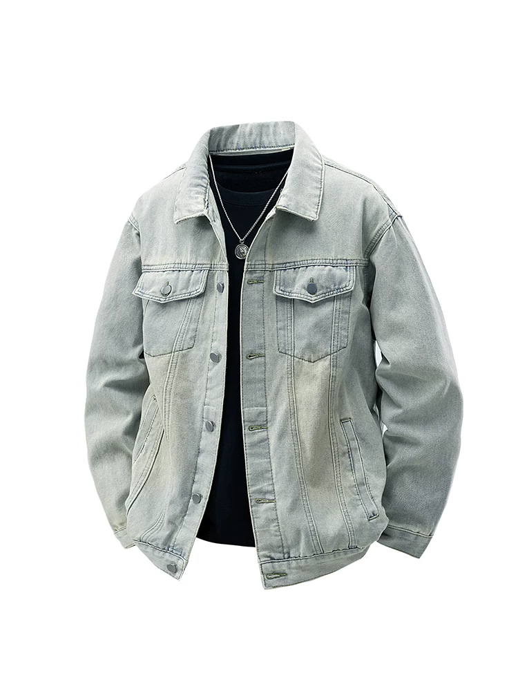 Áo khoác denim nam Jeanswest phong cách Mỹ cổ điển, kiểu dáng rách, giặt mài, mùa xuân, đa năng, hợp thời trang, thương hiệu nổi bật, áo khoác denim công sở cá tính.
