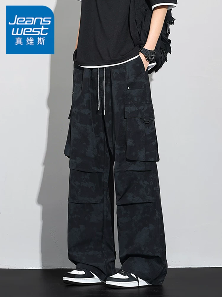 Quần công sở ống rộng cao cấp Jeanswest dành cho nam, quần dài dáng rộng phong cách Mỹ thời thượng mùa xuân thu, quần dài đa năng thông thường.