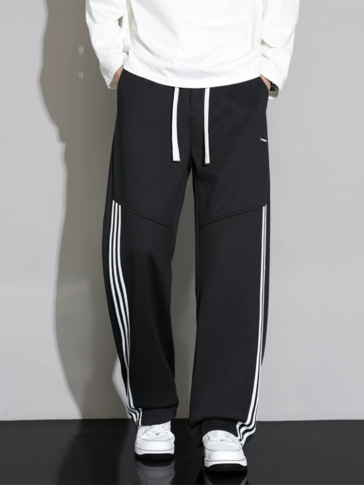 Quần dài ống rộng kẻ sọc phong cách Mỹ của Jeanswest dành cho nam, mùa xuân thu, thương hiệu thời trang cao cấp, quần dài rộng rãi và đa năng.