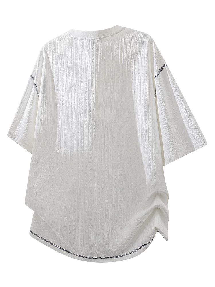Áo thun cổ tròn dáng rộng thông thường của Jeanswest dành cho nam, áo ngắn tay cao cấp thoáng khí thân thiện với làn da mùa hè.