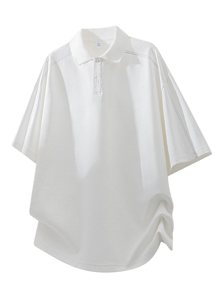 Áo thun ngắn tay kiểu Mỹ thời trang của Jeanswest dành cho nam, kiểu dáng rộng rãi mùa xuân hè, áo polo đen thường ngày.