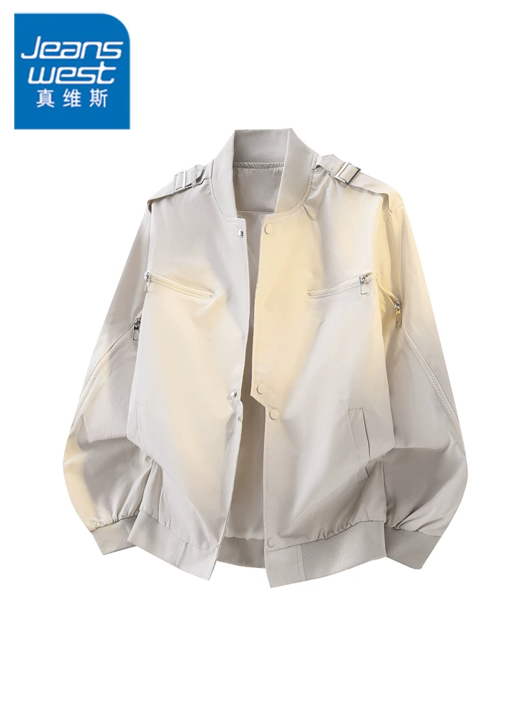 Áo khoác bomber cổ bóng chày kiểu Mỹ Jeanswest dành cho nam, mẫu mới xuân thu 2026, áo khoác cao cấp dáng rộng, phong cách thường ngày.