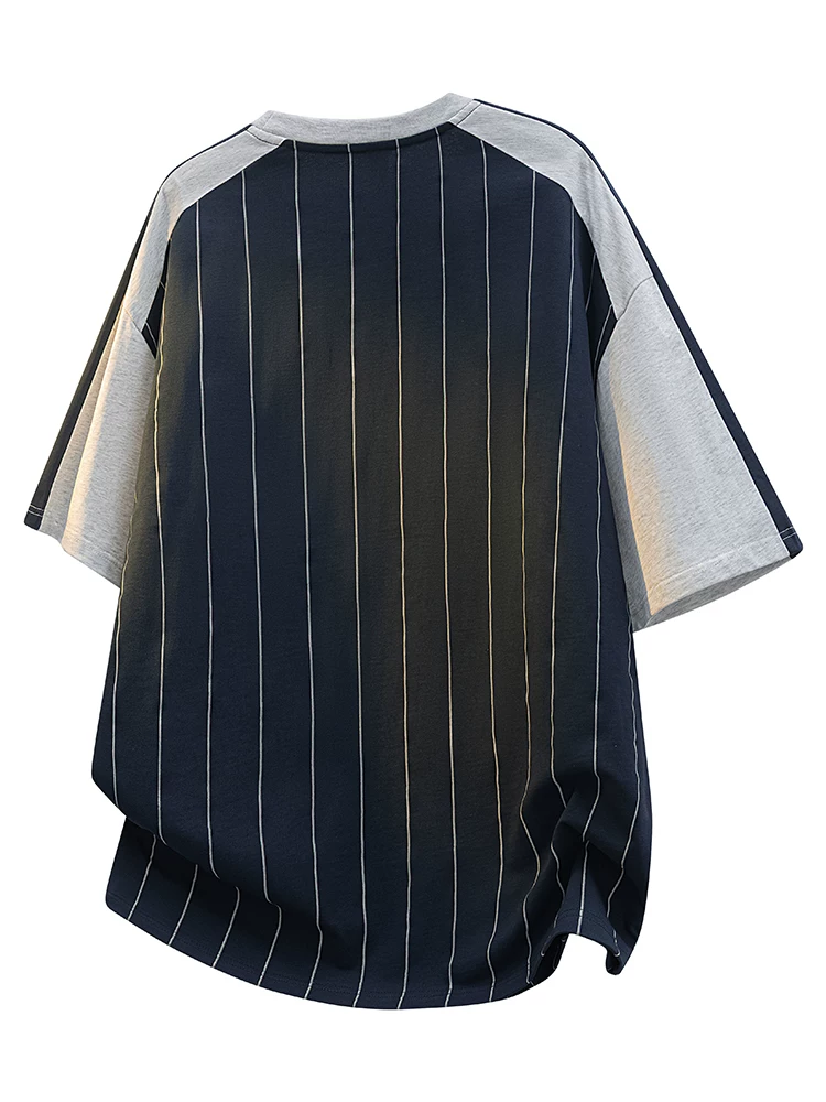 Áo thun ngắn tay kẻ sọc phối màu của Jeanswest dành cho nam, thương hiệu thời trang cao cấp xuân hè, áo dáng rộng thoải mái.