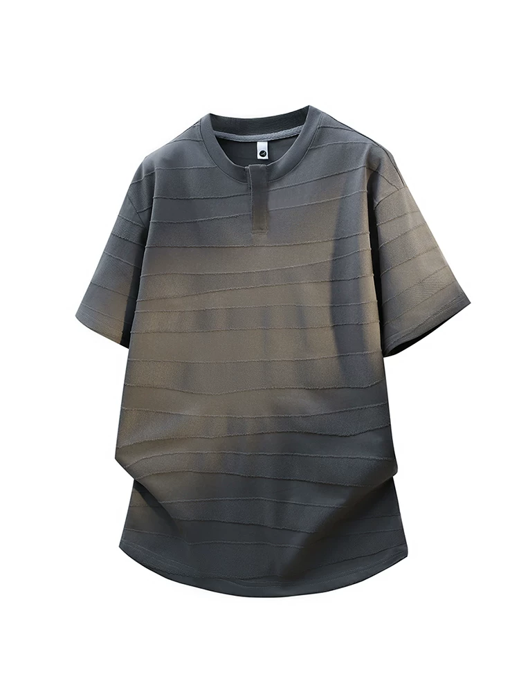 Áo thun nam cổ tròn sọc phong cách Mỹ của Jeanswest, áo thun ngắn tay cao cấp, rộng rãi, hợp thời trang, mát mẻ dành cho mùa hè.