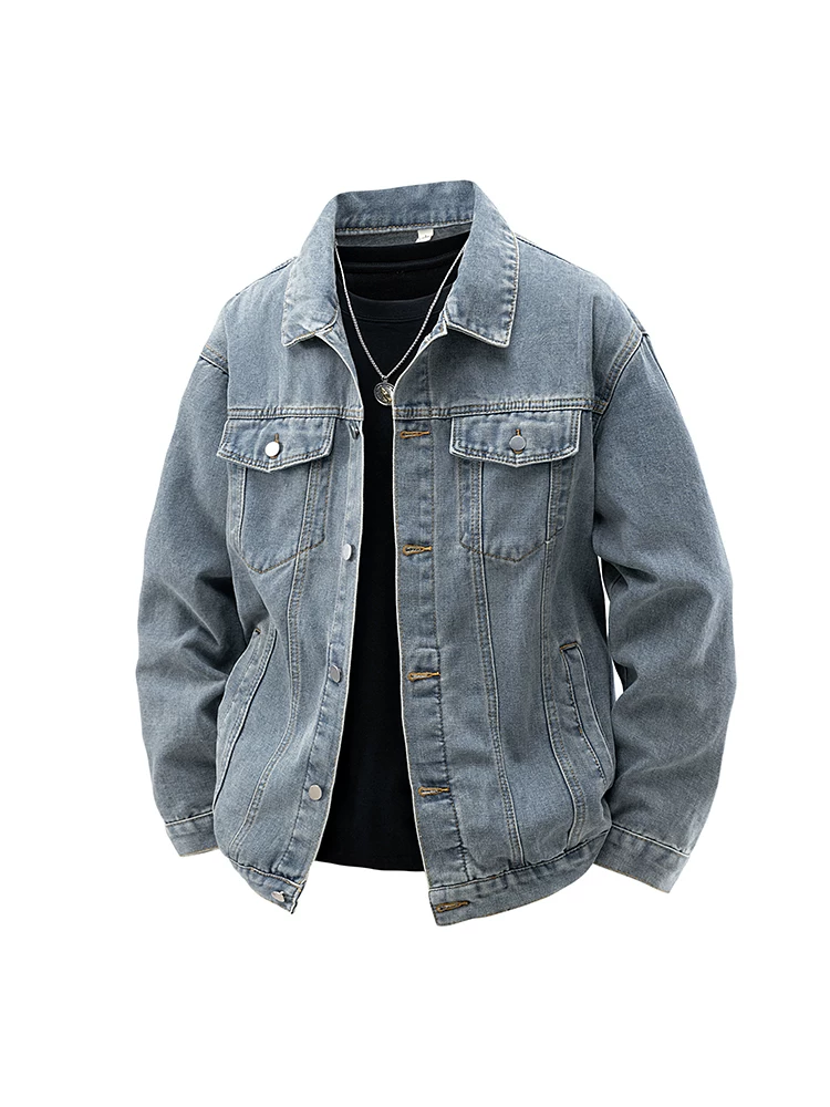 Áo khoác denim nam Jeanswest phong cách Mỹ cổ điển, kiểu dáng rách, giặt mài, mùa xuân, đa năng, hợp thời trang, thương hiệu nổi bật, áo khoác denim công sở cá tính.