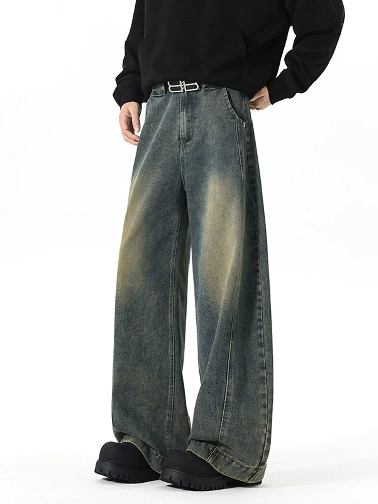 Quần jean ống loe dáng thẳng thông thường của Jeanswest dành cho nam, mùa xuân thu, dáng rộng, thương hiệu thời trang sành điệu, quần ống rộng cao cấp.