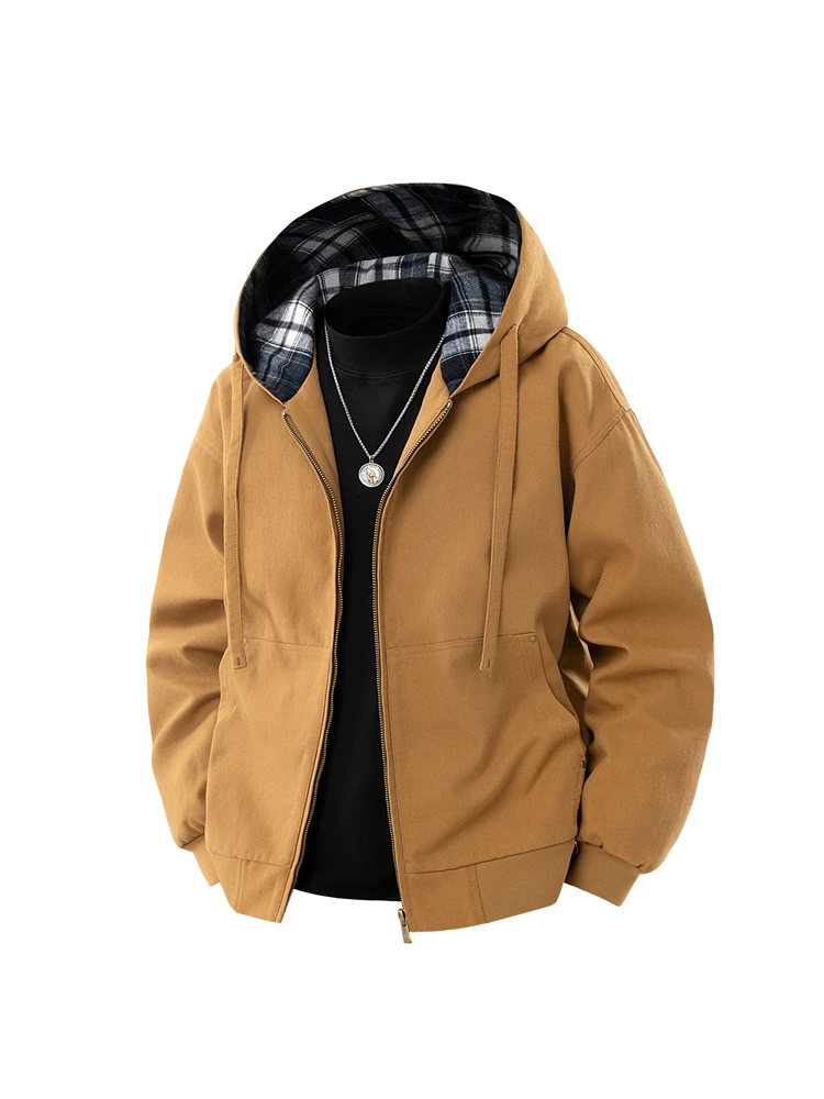 Áo khoác có mũ trùm đầu kiểu retro của Jeanswest dành cho nam, áo khoác ngoài mùa xuân dáng rộng, đa năng, chống gió, dành cho cặp đôi.