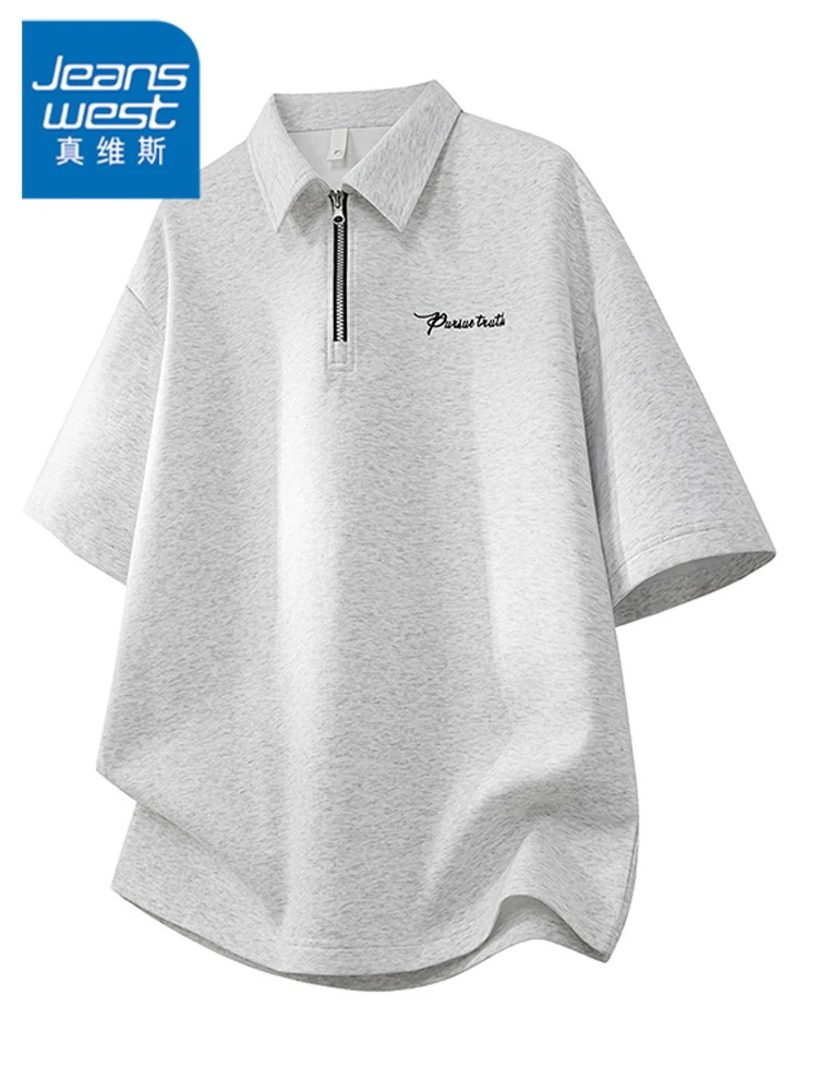 Áo thun nam thương hiệu thời trang thêu họa tiết kiểu Mỹ của Jeanswest, kiểu dáng rộng rãi, thoáng khí, thân thiện với làn da, tay ngắn, mùa hè.