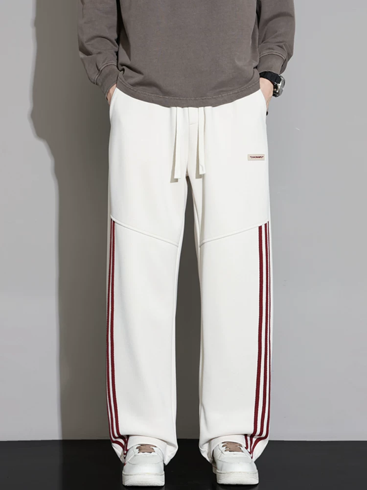 Quần dài nam Jeanswest phối màu ba sọc, dáng suông, phong cách thường ngày, mùa xuân thu, dáng rộng, đa năng, thương hiệu thời thượng, cảm giác cao cấp, quần dài.
