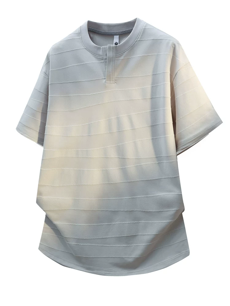 Áo thun nam cổ tròn sọc phong cách Mỹ của Jeanswest, áo thun ngắn tay cao cấp, rộng rãi, hợp thời trang, mát mẻ dành cho mùa hè.