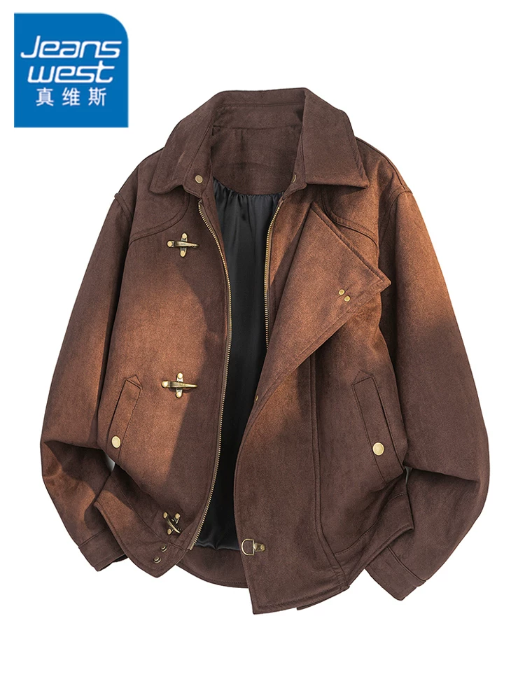 Áo khoác cổ điển kiểu Mỹ của Jeanswest dành cho nam, mùa xuân và mùa thu, dáng rộng, phong cách và cao cấp, áo khoác ngoài thường ngày.