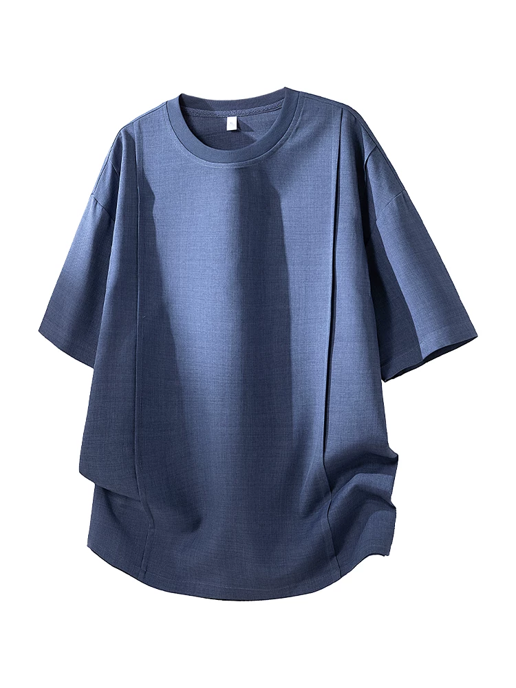 Áo thun cổ tròn nửa tay kiểu Mỹ của Jeanswest dành cho nam, mùa xuân hè, áo thun màu đen dáng rộng, thoáng khí, hợp thời trang.
