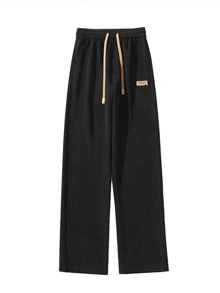 Quần jeanswest đơn giản màu trơn đa năng dành cho nam giới, quần ống rộng thẳng hợp thời trang mùa xuân mới.
