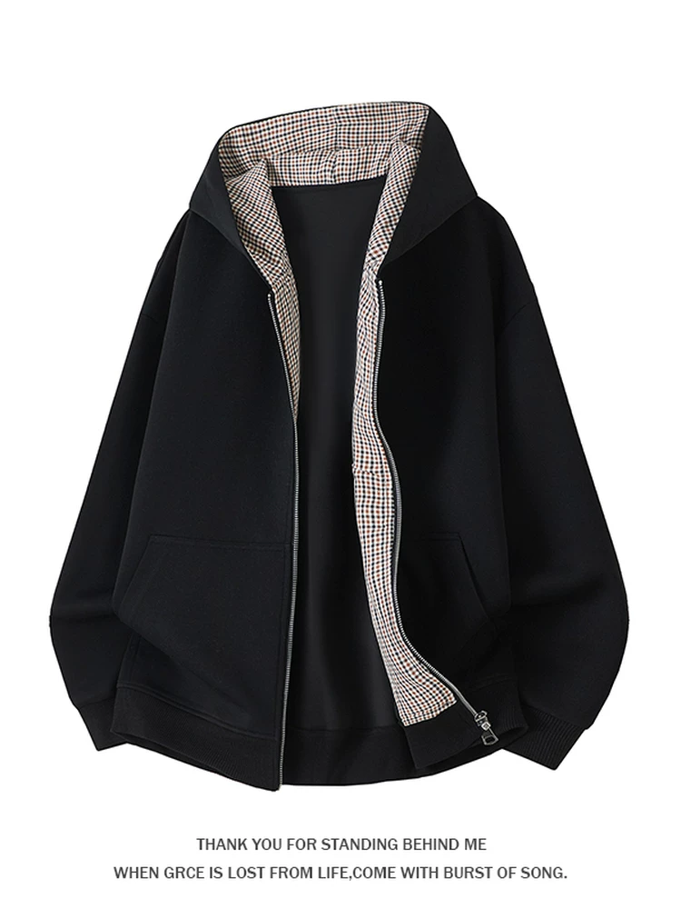 Áo khoác cardigan có mũ trùm đầu kiểu Mỹ của Jeanswest dành cho nam mùa xuân thu mới áo khoác thương hiệu thời trang cao cấp mới