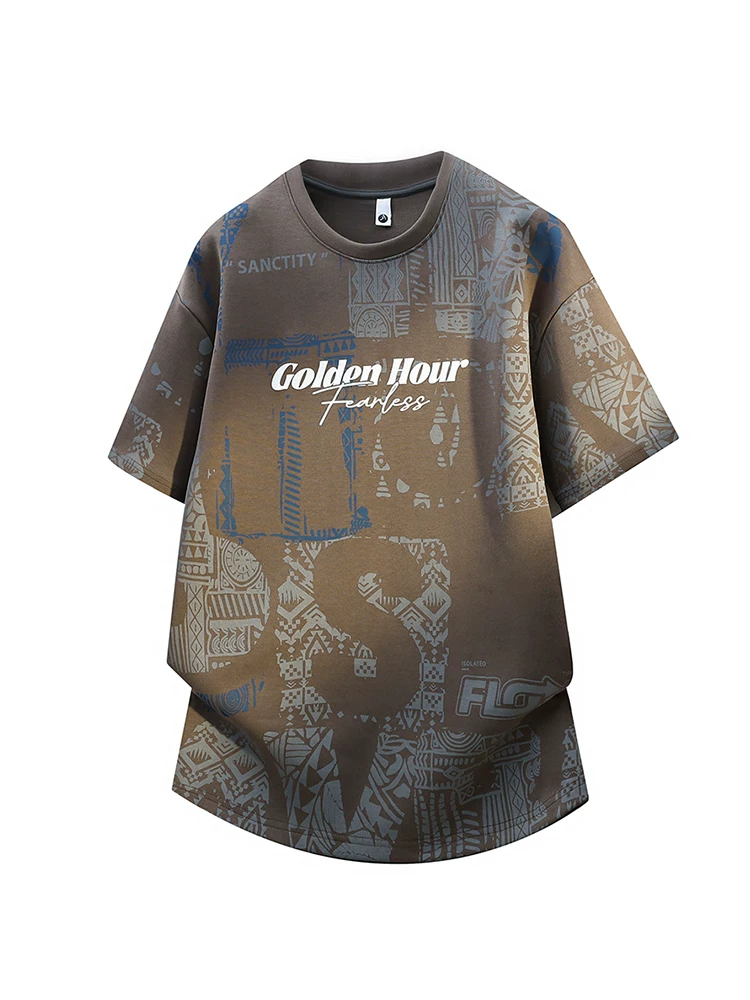 Áo thun cổ tròn in chữ phong cách Mỹ của Jeanswest dành cho nam, áo thun ngắn tay thoáng khí, rộng rãi, hợp thời trang mùa hè.