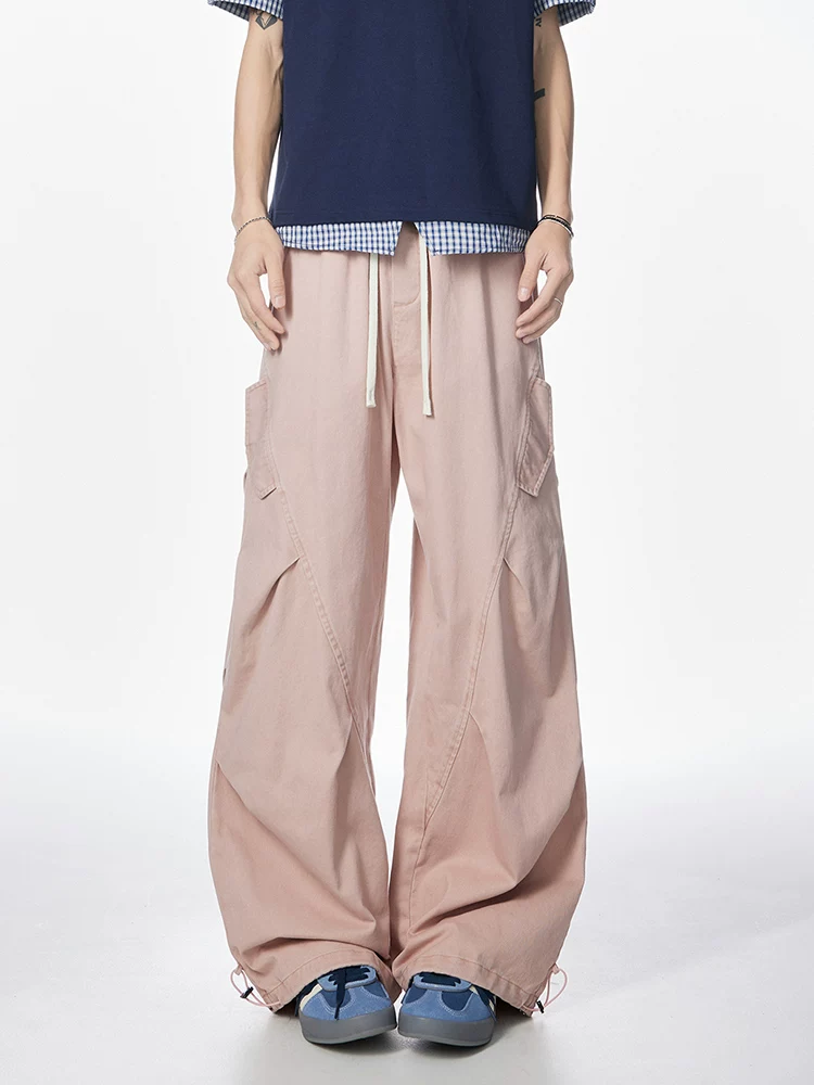 Quần dài ống rộng Jeanswest 100% cotton nguyên chất dành cho nam, mùa xuân, cảm giác cao cấp, dáng rộng, quần dài ống thẳng sành điệu và đa năng.