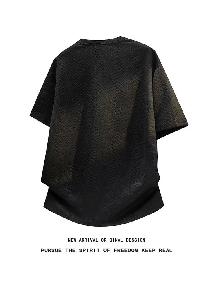 Áo thun cổ tròn kiểu Mỹ chất liệu jacquard của Jeanswest dành cho nam, thương hiệu thời trang cao cấp mùa hè, tay ngắn thoáng mát và hợp thời trang.