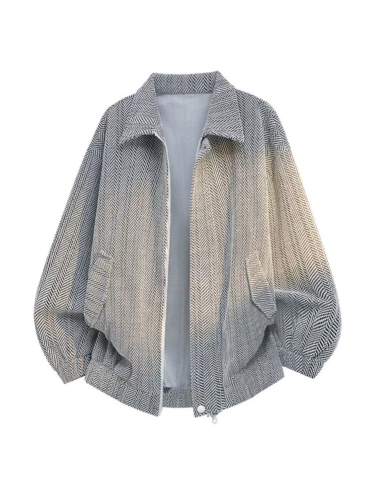 Áo khoác cổ bẻ họa tiết ngôi sao phong cách Mỹ của thương hiệu Jeanswest dành cho nam, áo khoác ngoài dáng rộng cỡ lớn mới cho mùa xuân và mùa thu.