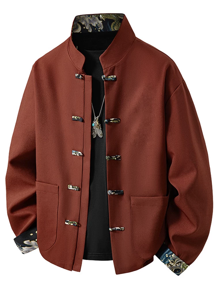 Áo khoác kiểu Trung Quốc cổ đứng thông thường của Jeanswest dành cho nam, mùa xuân thu, áo khoác ngoài thương hiệu thời thượng cao cấp.