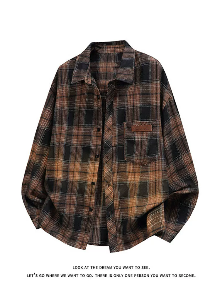Áo sơ mi kẻ sọc cổ điển kiểu Mỹ của Jeanswest dành cho nam, mùa xuân thu, cảm giác cao cấp, dáng rộng, áo khoác thường ngày đa năng.