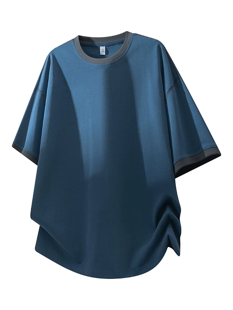 Áo thun cổ tròn tay ngắn phối màu thời trang kiểu Mỹ của Jeanswest dành cho nam, mùa xuân hè, áo rộng rãi, thoải mái, đa năng, thoáng khí.