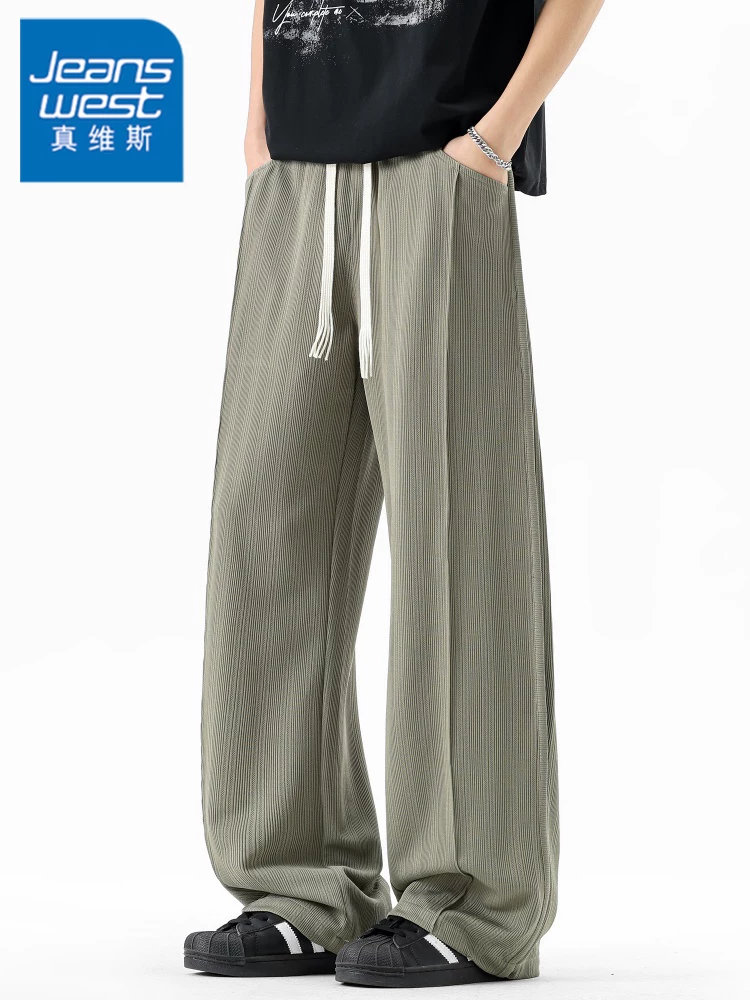 Quần dài ống rộng dáng suông kiểu Mỹ của Jeanswest dành cho nam, mùa xuân thu, quần dài ống rộng cao cấp, sành điệu, hợp thời trang.